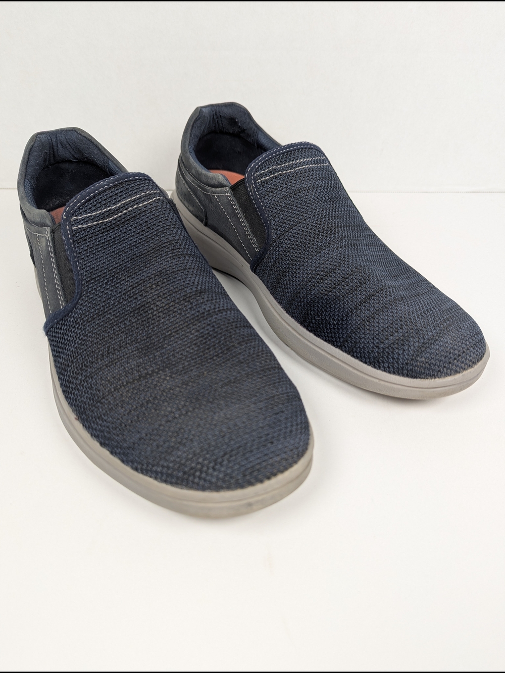 Size 9.5 Rockport Men's Zaden Gore Slip On Loafer Shoes C10894 Navy Blue